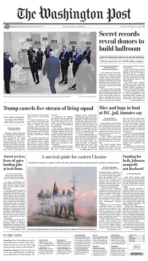 Prima pagina The Washington Post di oggi - Quotidiano estero