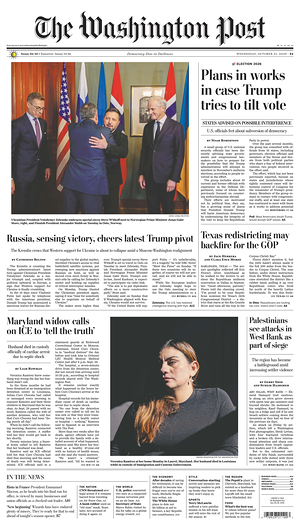 Prima pagina The Washington Post di oggi - Quotidiano estero