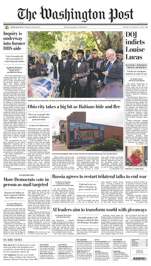 Prima pagina The Washington Post di oggi - Quotidiano estero