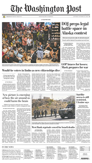 Prima pagina The Washington Post di oggi - Quotidiano estero