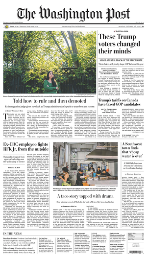 Prima pagina The Washington Post di oggi - Quotidiano estero