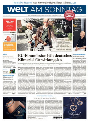 Titelseite von Welt am Sonntag heute - Überregionale Zeitungen
