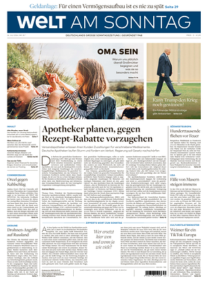 Titelseite von Welt am Sonntag heute - Überregionale Zeitungen