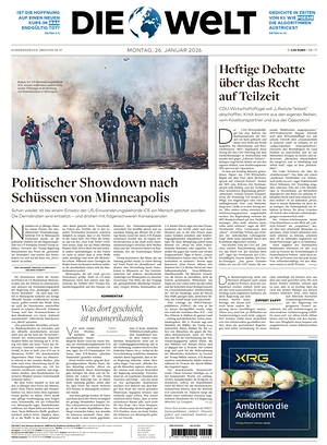 Prima pagina Die Welt di oggi - Quotidiano estero