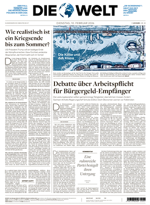 Prima pagina Die Welt di oggi - Quotidiano estero