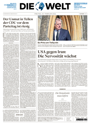 Prima pagina Die Welt di oggi - Quotidiano estero