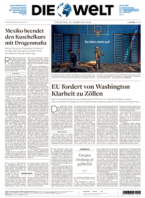 Prima pagina Die Welt di oggi - Quotidiano estero