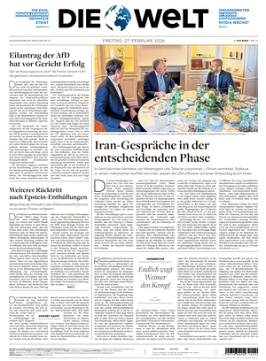 Prima pagina Die Welt di oggi - Quotidiano estero