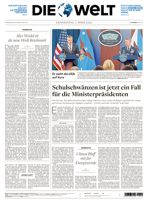 Prima pagina Die Welt di oggi - Quotidiano estero
