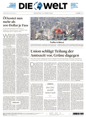 Prima pagina Die Welt di oggi - Quotidiano estero