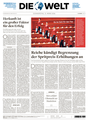 Prima pagina Die Welt di oggi - Quotidiano estero