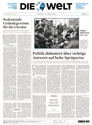 Prima pagina Die Welt di oggi - Quotidiano estero