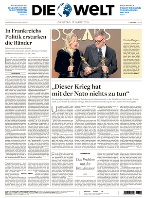 Prima pagina Die Welt di oggi - Quotidiano estero
