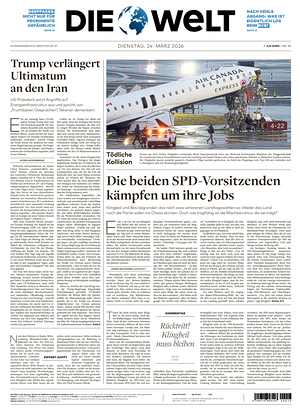 Prima pagina Die Welt di oggi - Quotidiano estero