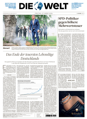 Prima pagina Die Welt di oggi - Quotidiano estero