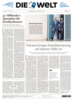 Prima pagina Die Welt di oggi - Quotidiano estero