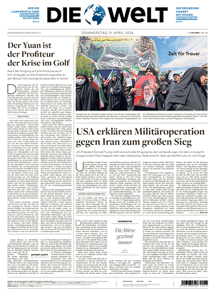 Prima pagina Die Welt di oggi - Quotidiano estero