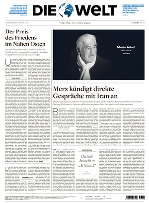 Prima pagina Die Welt di oggi - Quotidiano estero