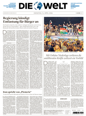 Prima pagina Die Welt di oggi - Quotidiano estero