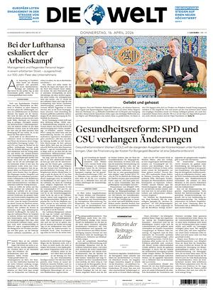 Prima pagina Die Welt di oggi - Quotidiano estero