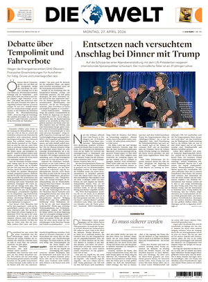 Prima pagina Die Welt di oggi - Quotidiano estero
