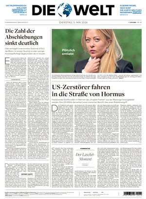 Prima pagina Die Welt di oggi - Quotidiano estero