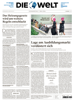 Prima pagina Die Welt di oggi - Quotidiano estero