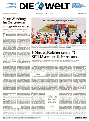 Prima pagina Die Welt di oggi - Quotidiano estero