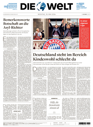 Prima pagina Die Welt di oggi - Quotidiano estero
