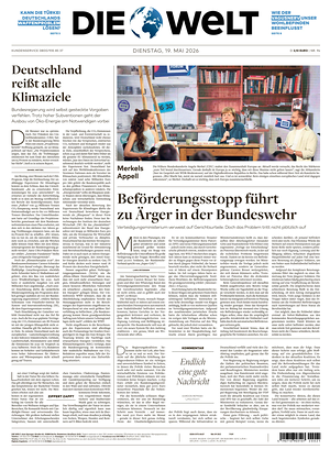 Prima pagina Die Welt di oggi - Quotidiano estero