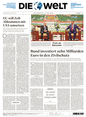 Prima pagina Die Welt di oggi - Quotidiano estero