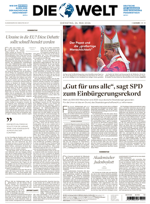 Prima pagina Die Welt di oggi - Quotidiano estero