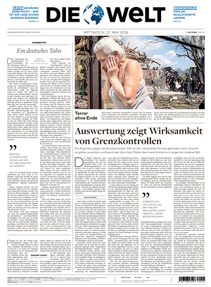 Prima pagina Die Welt di oggi - Quotidiano estero