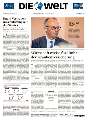 Prima pagina Die Welt di oggi - Quotidiano estero