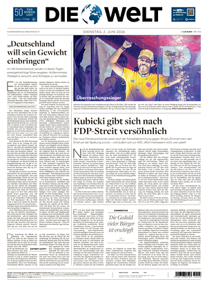 Prima pagina Die Welt di oggi - Quotidiano estero