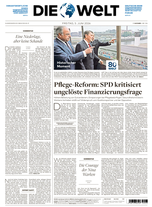 Prima pagina Die Welt di oggi - Quotidiano estero