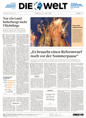Prima pagina Die Welt di oggi - Quotidiano estero