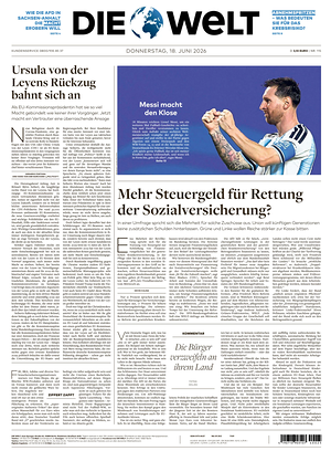 Prima pagina Die Welt di oggi - Quotidiano estero