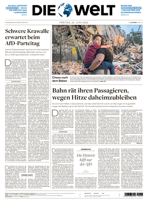 Prima pagina Die Welt di oggi - Quotidiano estero
