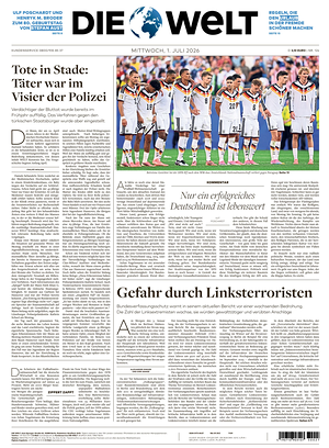 Prima pagina Die Welt di oggi - Quotidiano estero