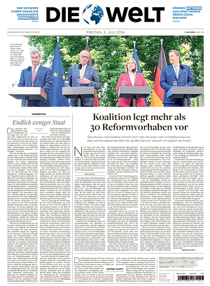 Prima pagina Die Welt di oggi - Quotidiano estero