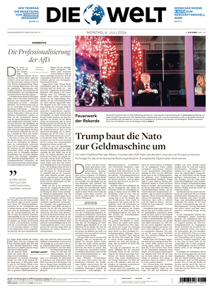 Prima pagina Die Welt di oggi - Quotidiano estero