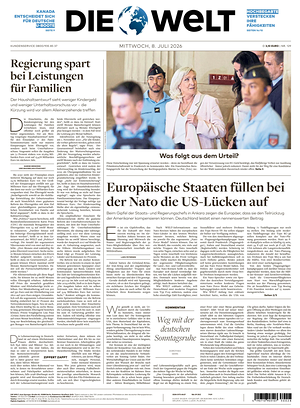 Prima pagina Die Welt di oggi - Quotidiano estero