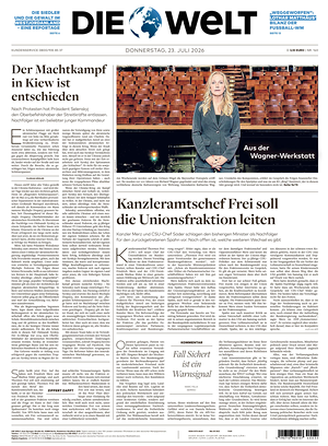 Prima pagina Die Welt di oggi - Quotidiano estero