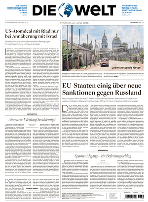 Prima pagina Die Welt di oggi - Quotidiano estero
