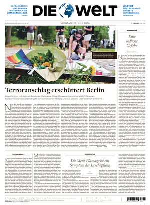 Prima pagina Die Welt di oggi - Quotidiano estero