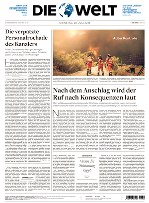 Prima pagina Die Welt di oggi - Quotidiano estero