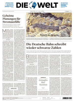 Prima pagina Die Welt di oggi - Quotidiano estero