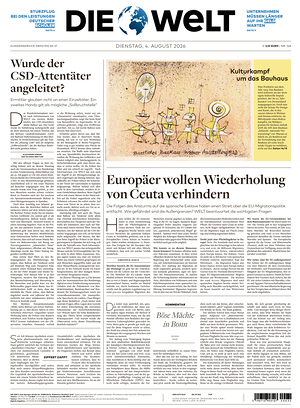Prima pagina Die Welt di oggi - Quotidiano estero
