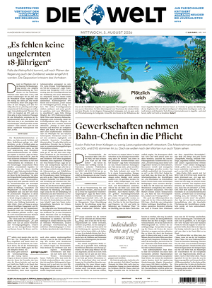 Prima pagina Die Welt di oggi - Quotidiano estero